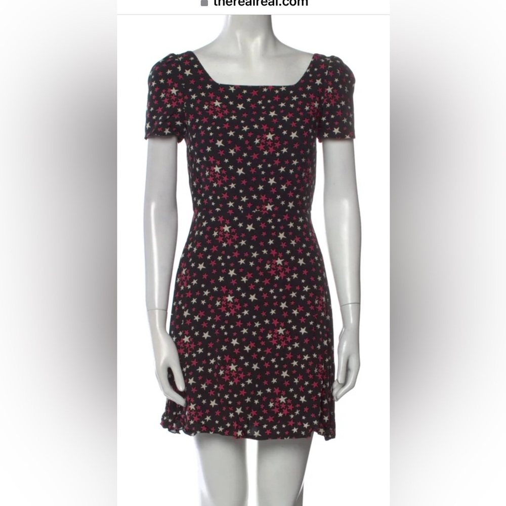 Saint Laurent  star print black dress.
